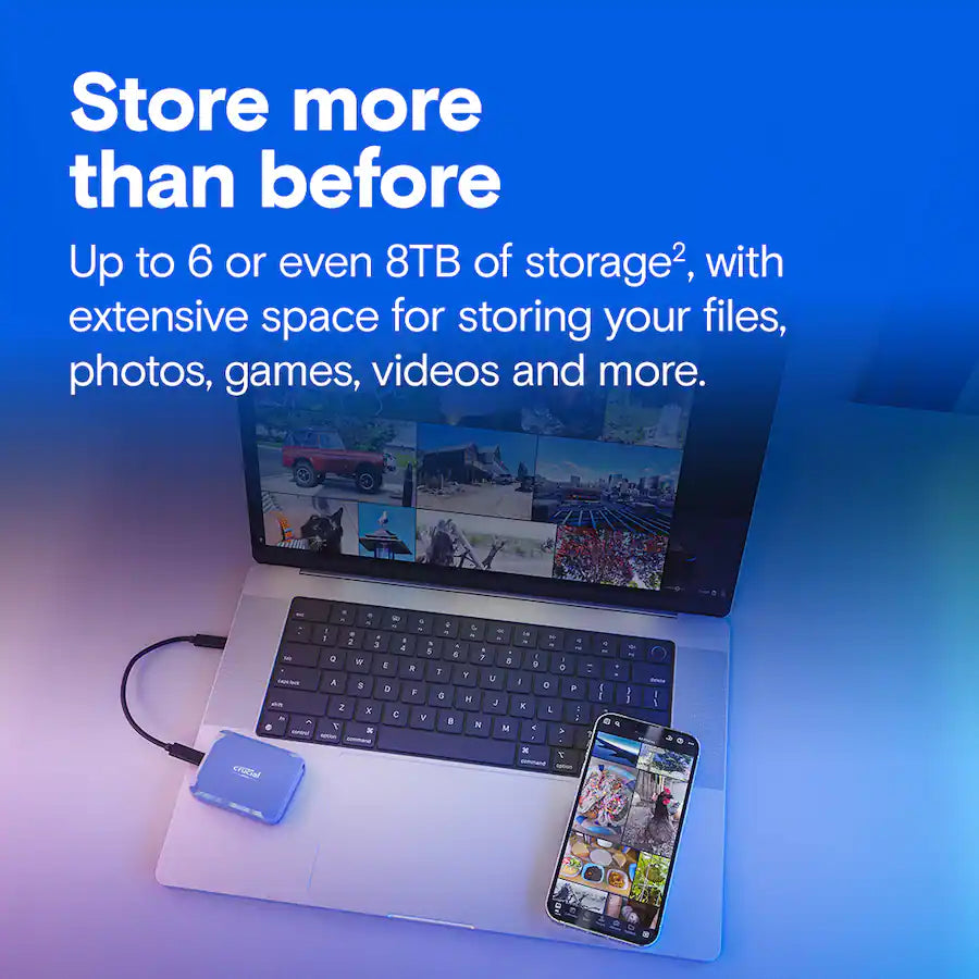 Crucial X10 2TB Portable SSD - Blue