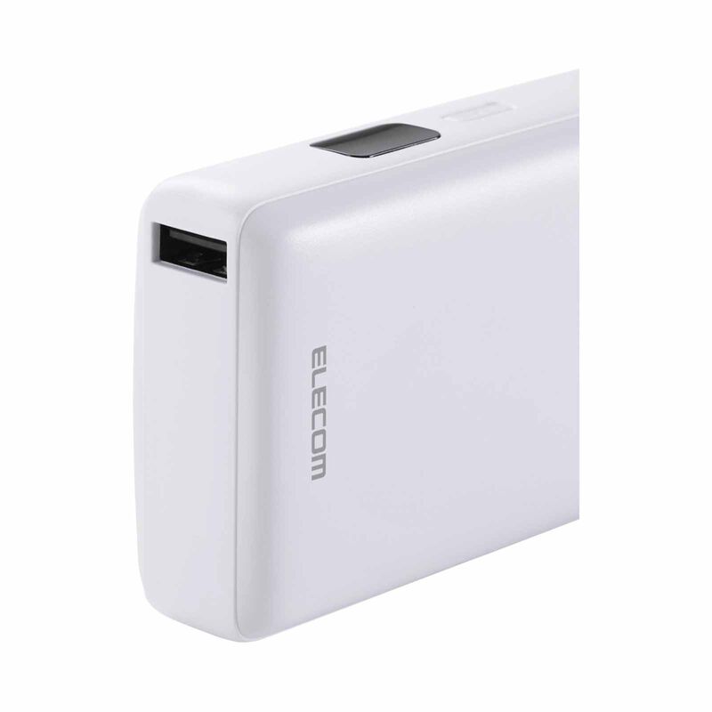 ELECOM CCC Power Bank 10000mAh 30W With Integrated USB-C Cable DE-A06-10000WH -  White