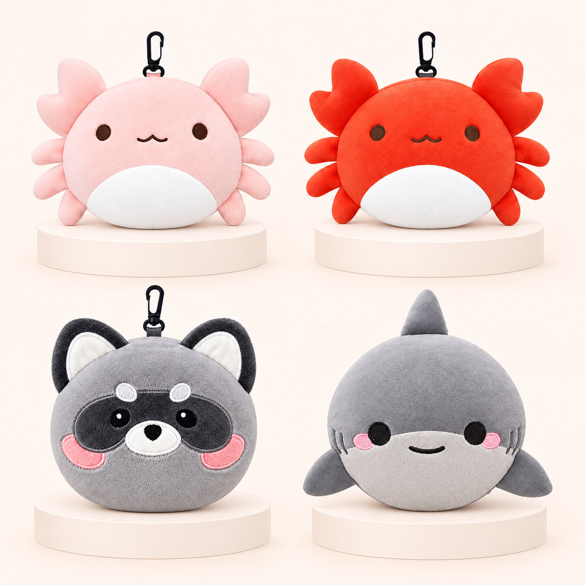  2 In 1 Plush Eye Mask And Head Rest Cushion - Crab (2 Assorted Colour) 
