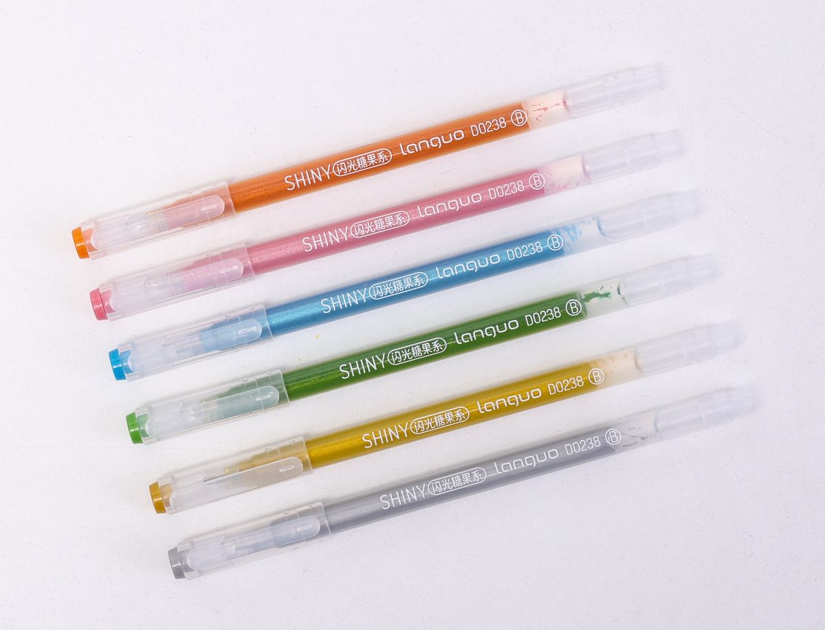  Shiny Glitter Colours Drawing Pen 6pcs Set - Candy Series 