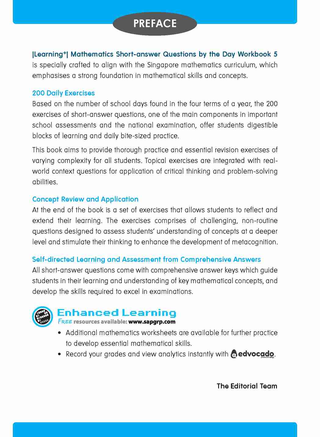 Primary 5 LEARNING+ MATHEMATICS Short-Answer Questions By the DAY Workbook 5