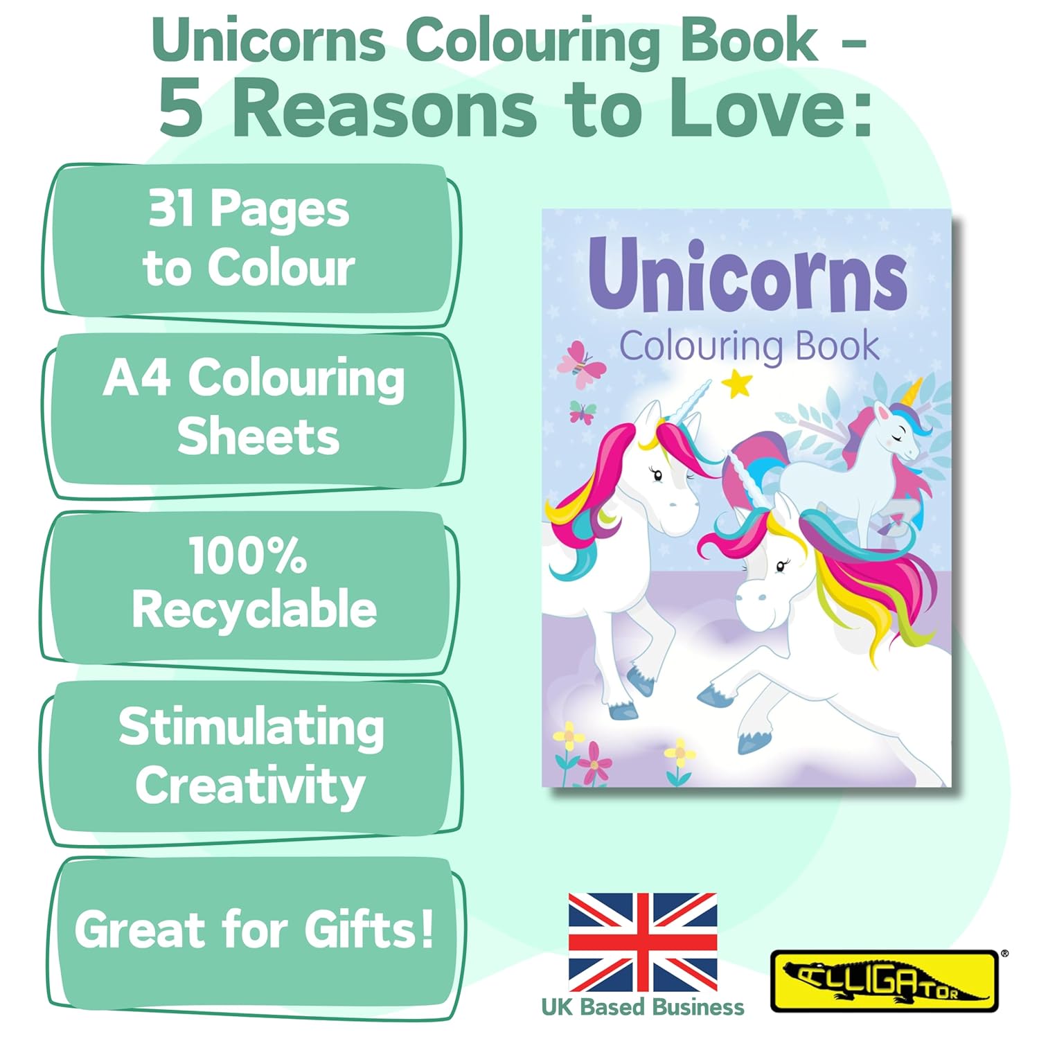 Unicorns Colouring Book (Purple)