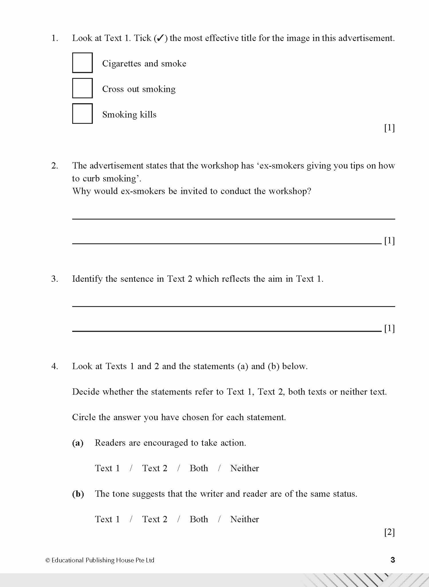 Secondary 2 Express/G3 English Examination Practice
