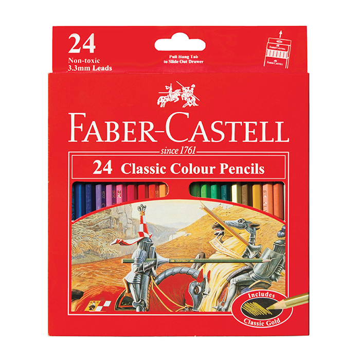 Faber-Castell Classic Colour Pencils Knight, 24 Colours Long-115854