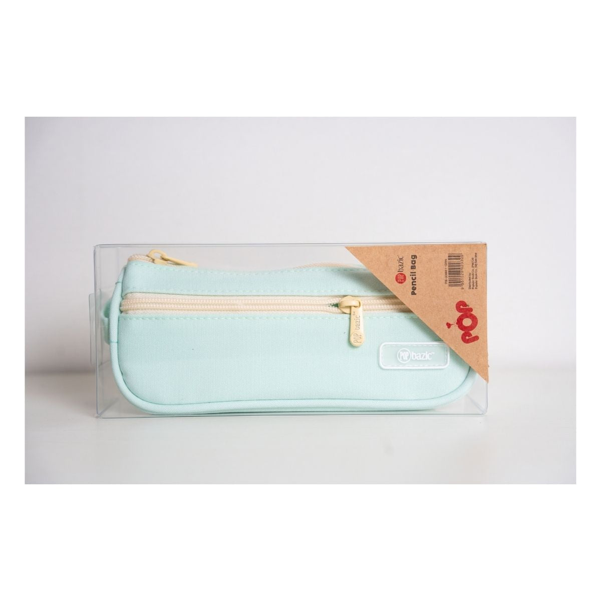 Pop Bazic Double Zip Pencil Bag (Mint) - PB-806MT-MINT