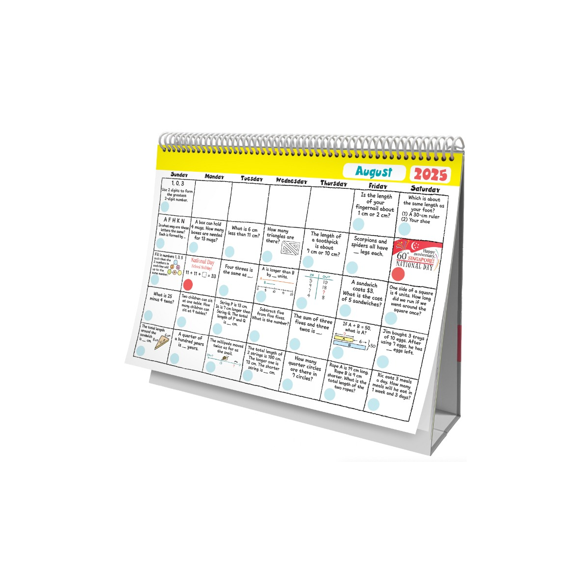 Primary 1 Singapore Maths Calendar 7-8 Years