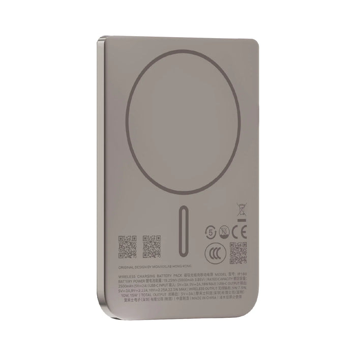 Momax 1-Power S.Pass Air 5000mAh Slim Magnetic Power Bank - Titanium