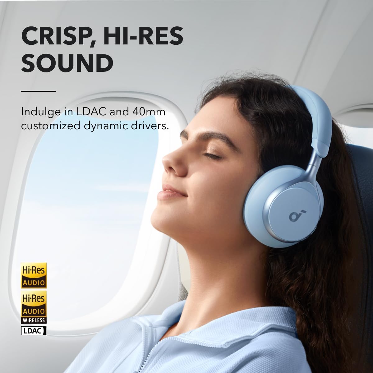 Soundcore Space One Active Noise Cancelling Headphones – Blue