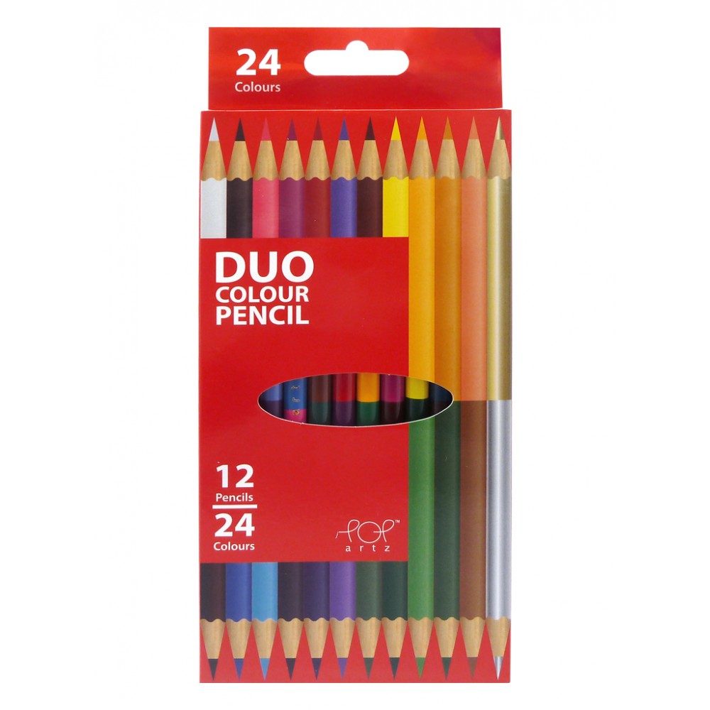 Pop Artz 12's 24 Colours Twinhead Coloured Pencils