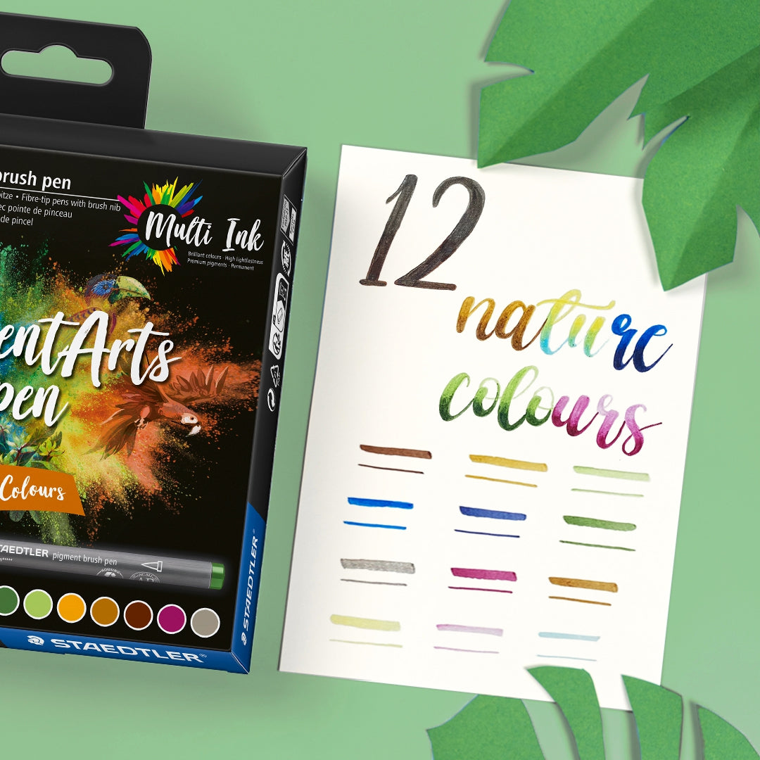 Staedtler Pigment Brush Pen 12's Nature Colour