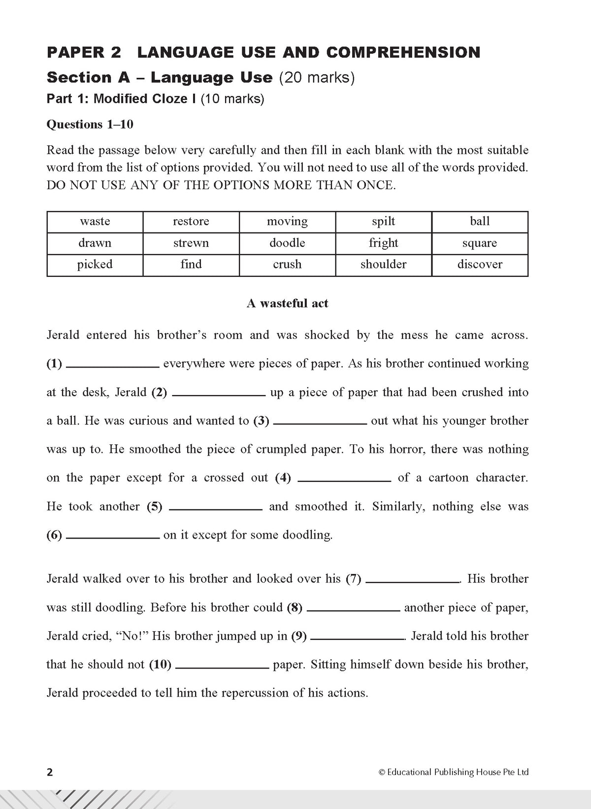 S2/G1 English Examination Practice