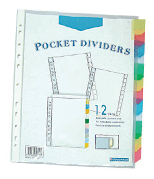 Pocket Divider With 12 Colour Tabs