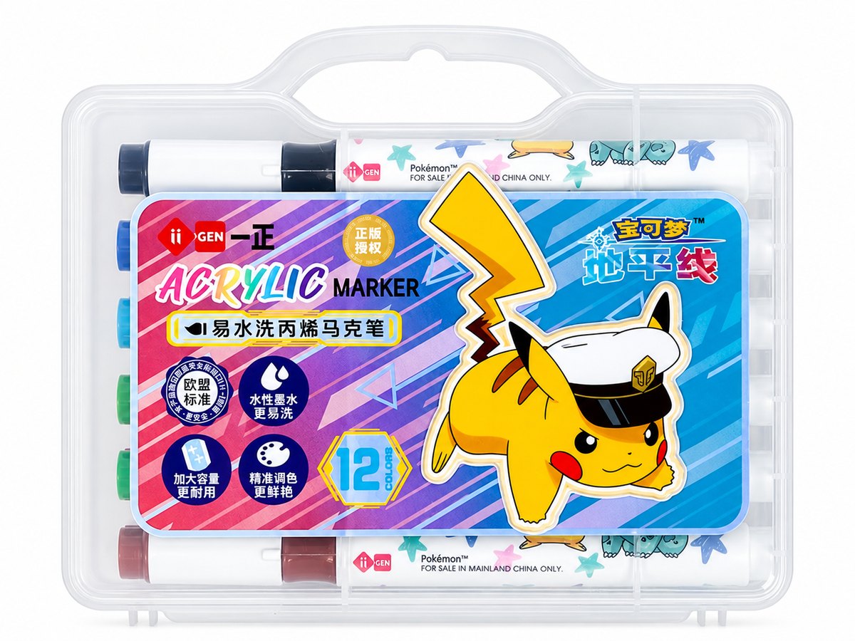  Pokémon Acrylic Marker Set 12 Colours 