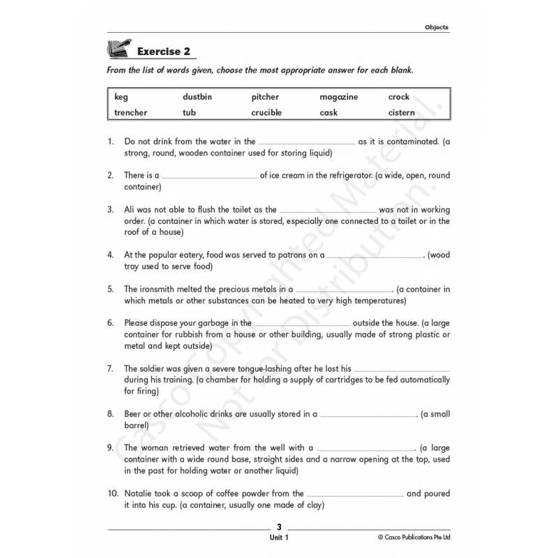 Secondary 2 Strengthen Your Vocabulary