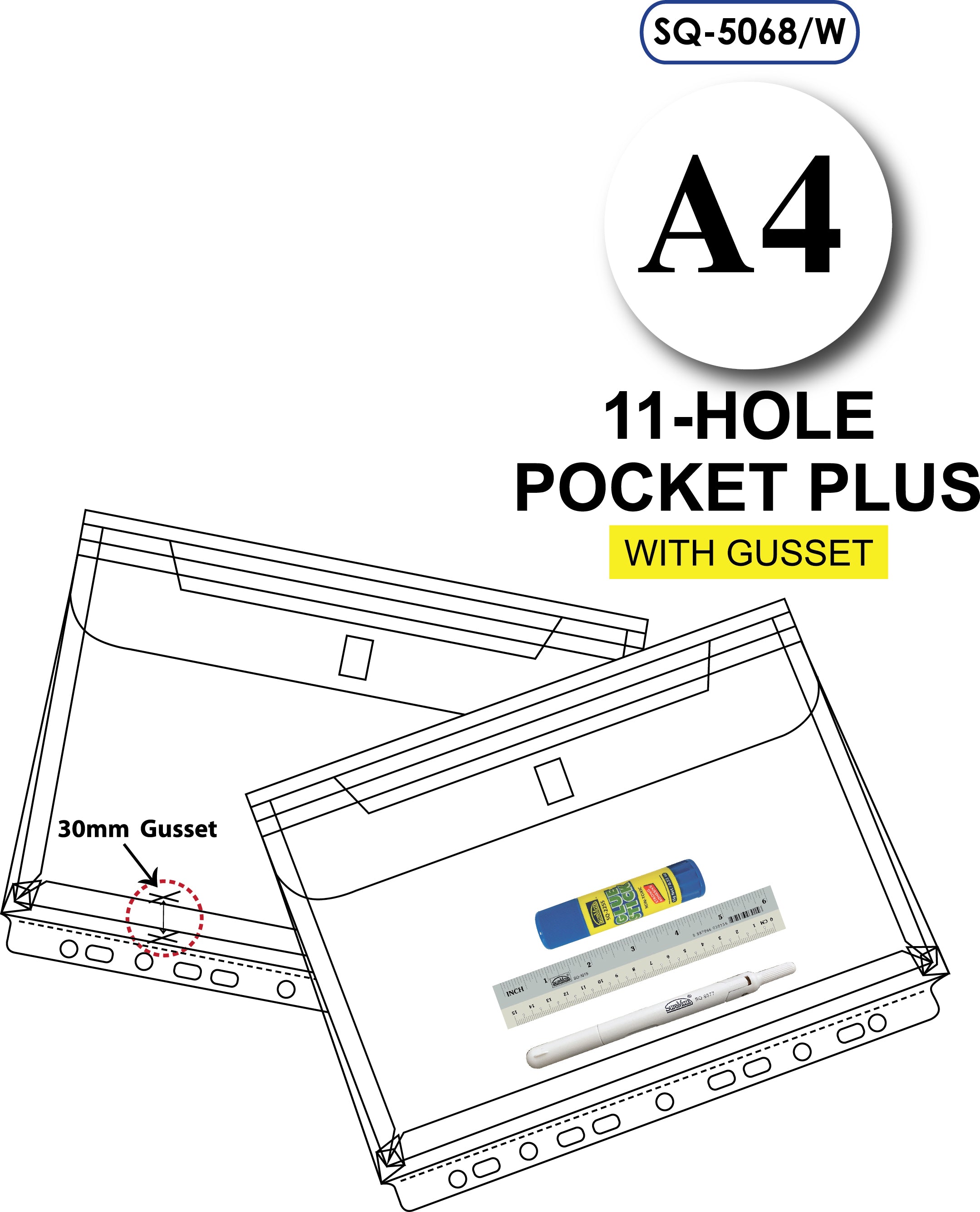 11 Hole Pocket Plus W/30mm Gusset