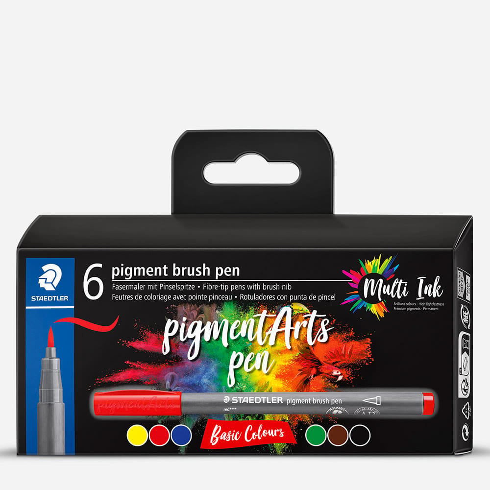 Staedtler Pigment Brush Pen 6's 371 C6-9