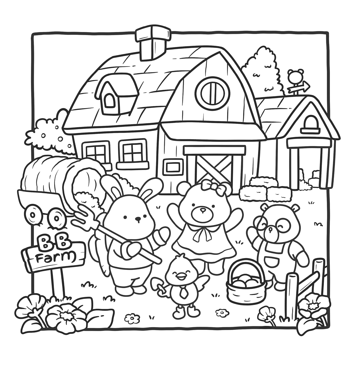 Cosy Farm: Colouring