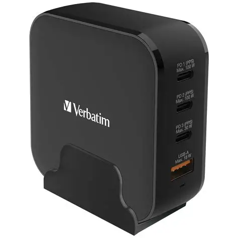 Verbatim 4-Port GaN Universal Travel Charger 150W 3C1A (Black)