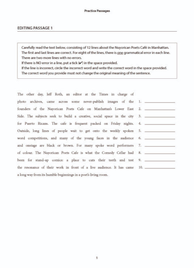 English Editing Practice Secondary 3 Express/normal(academic)