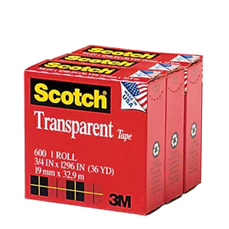Scotch® 600 Premium Transparent Tape, 600 - 3/4"X36 YD