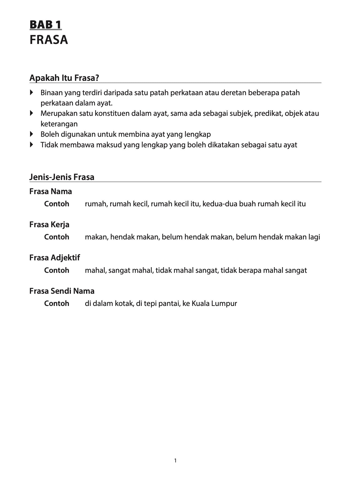 PSLE MELAYU LATIHAN INTENS FRASA BK1