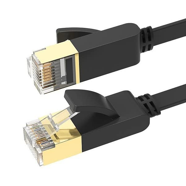 MAZER/M-CAT7F200-BK/2M CAT 7 Flat Lan Cable-Black
