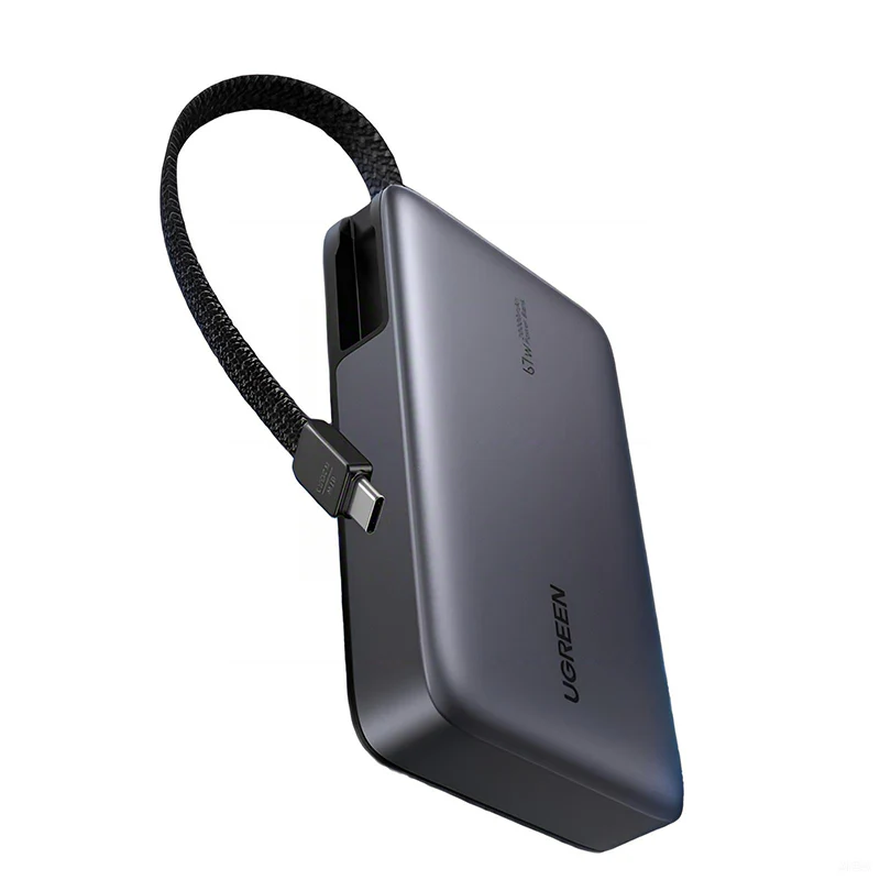Ugreen PB550 20000mAh 65W CCC PD PB with Built-in Cable - Black