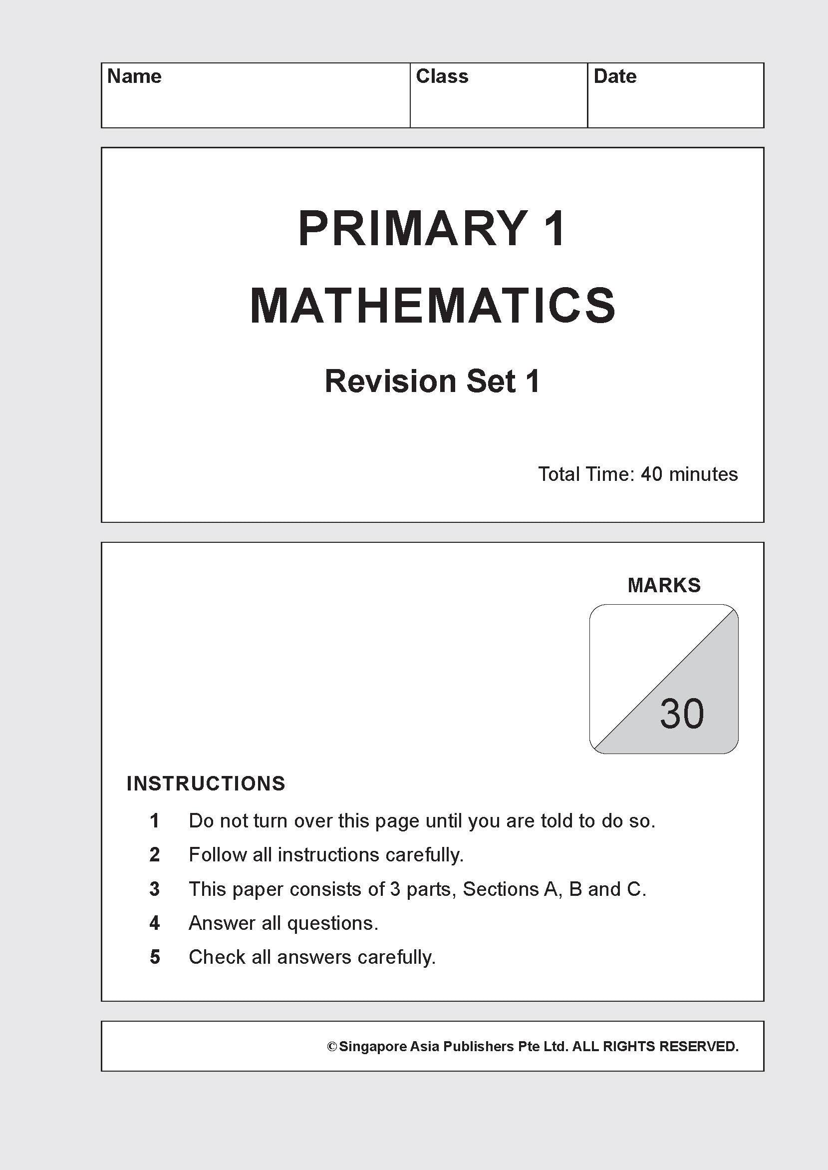 Learning+ Mathematics Revision Success Primary 1
