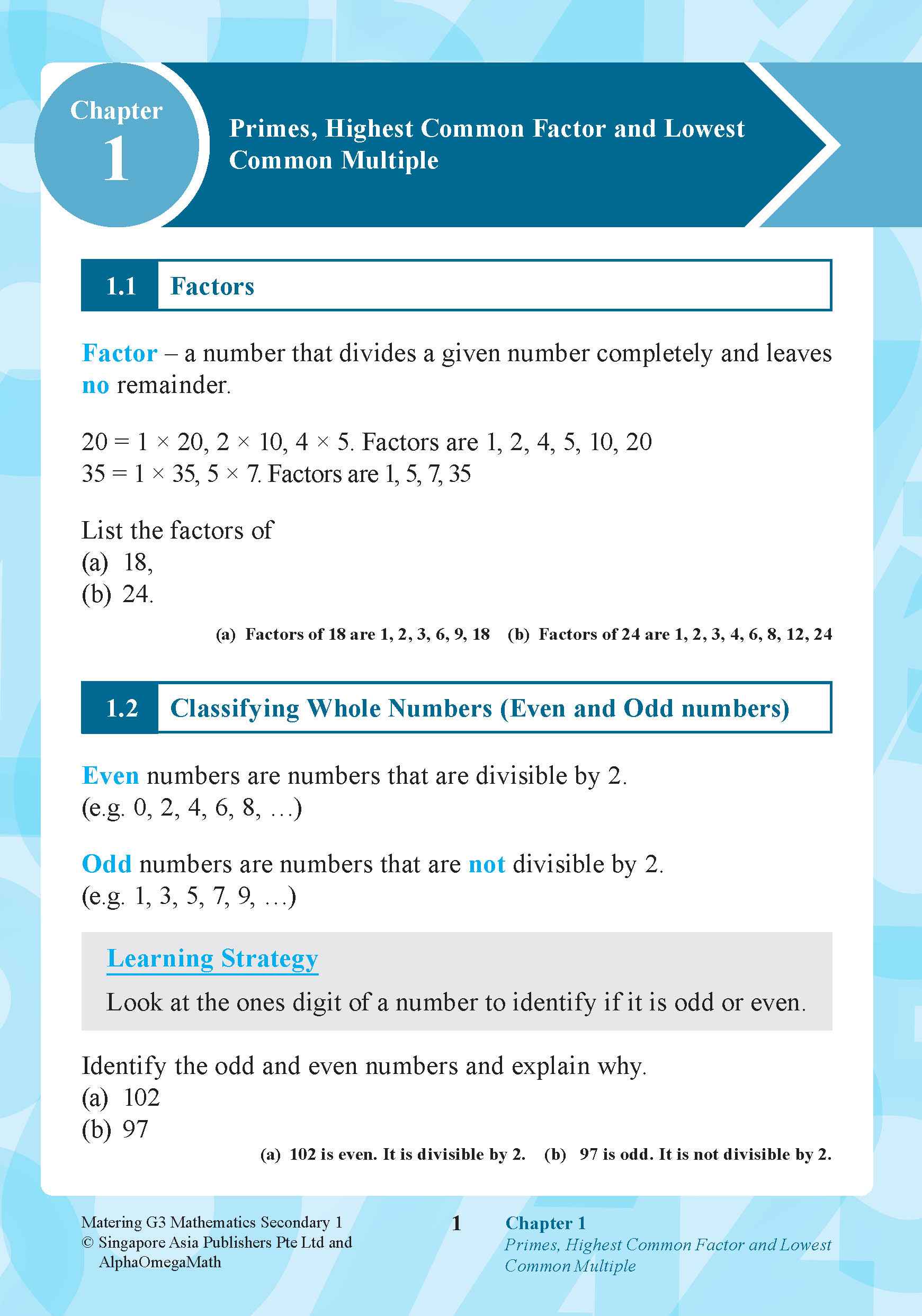 Mastering G3 ELEMENTARY MATHEMATICS Secondary 1