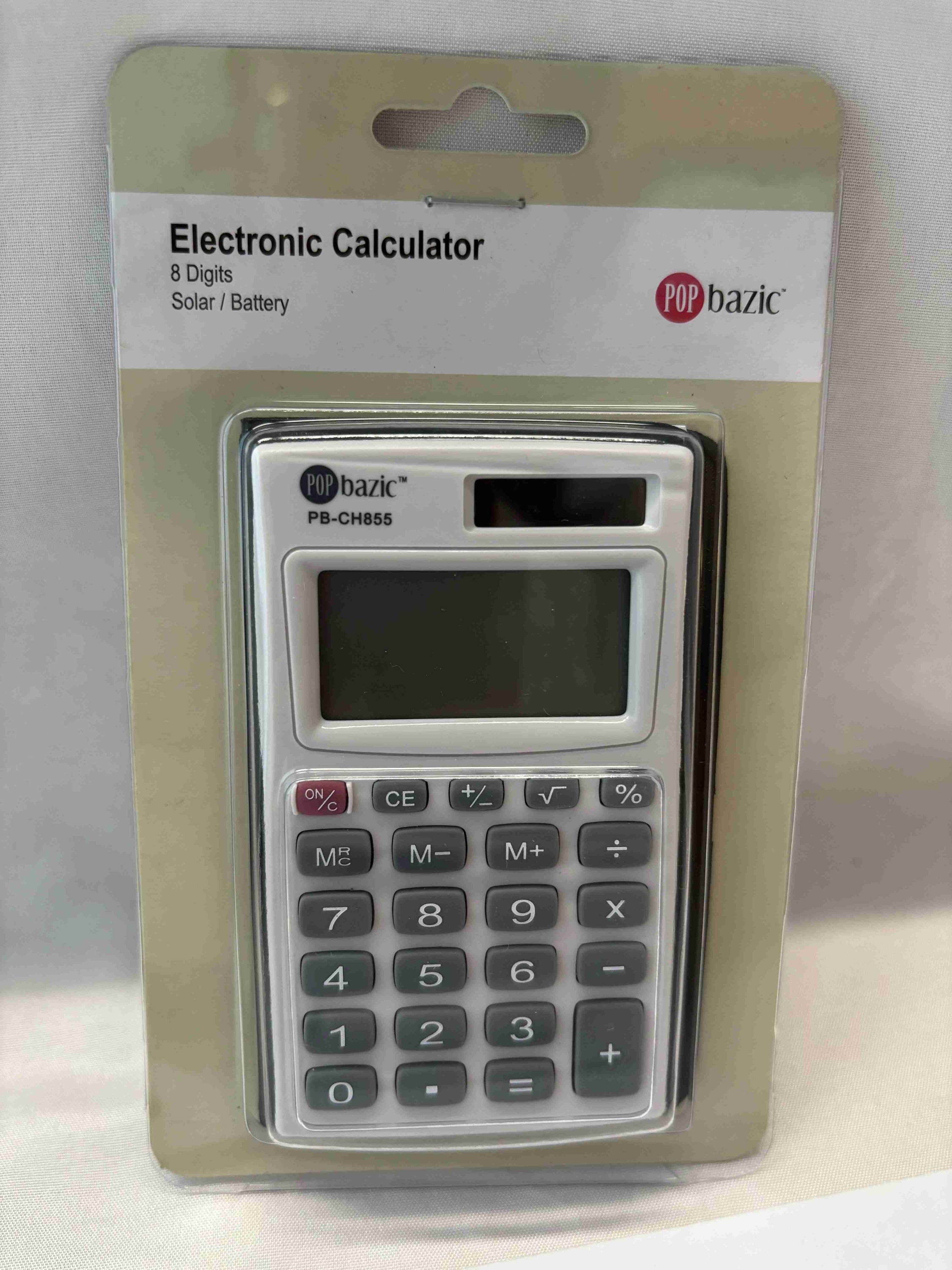 POP BAZIC Calculator 8 Digits with PVC Wallet PBCH855
