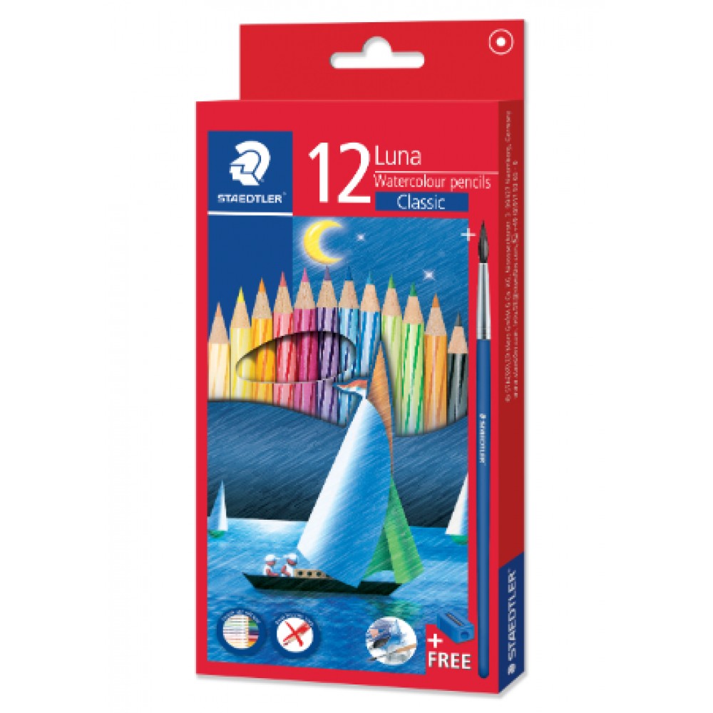 STAEDTLER LUNA WATERCOLOUR PENCILS - 12 COLOUR