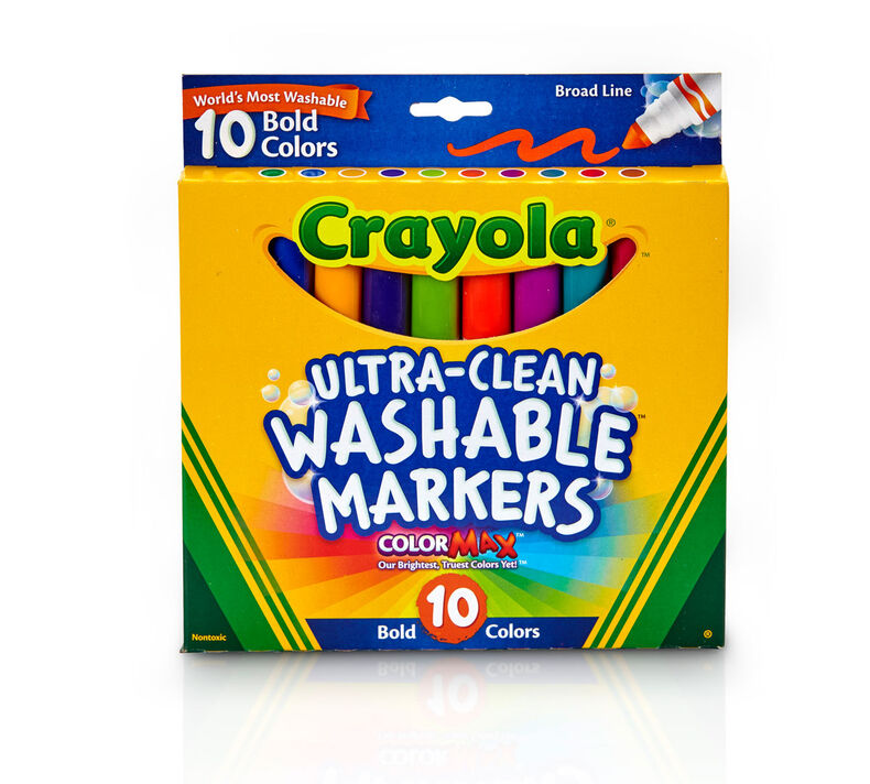 Crayola Ultraclean Washable Markers Broad- Bold 10's 587853 
