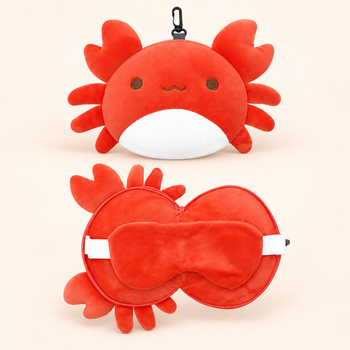  2 In 1 Plush Eye Mask And Head Rest Cushion - Crab (2 Assorted Colour) 