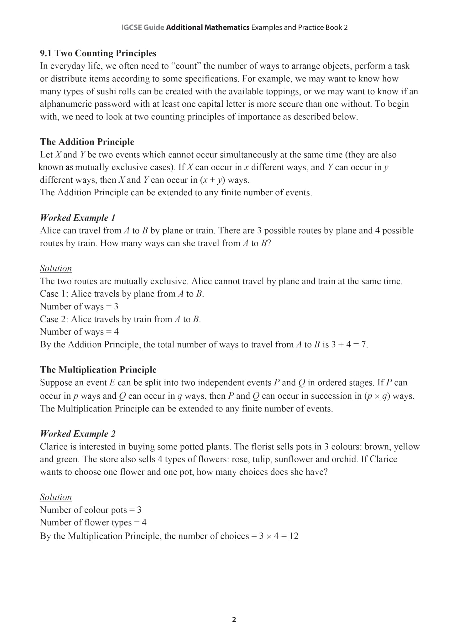 IGCSE AMATHS EXAMPLES & PRACTICE BK2