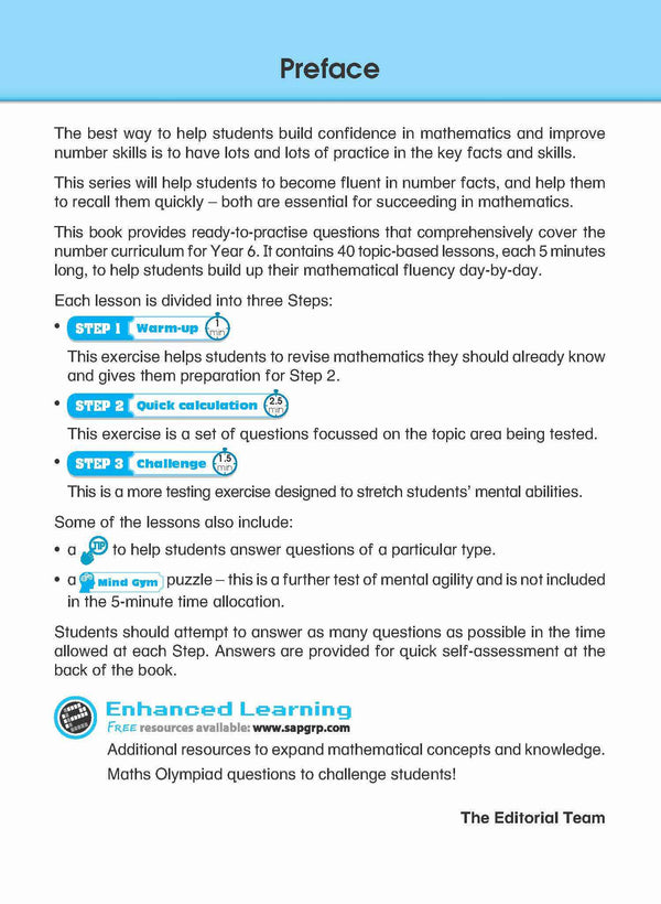 Primary 6 Learning+ Mathematics by the Minute Workbook 6