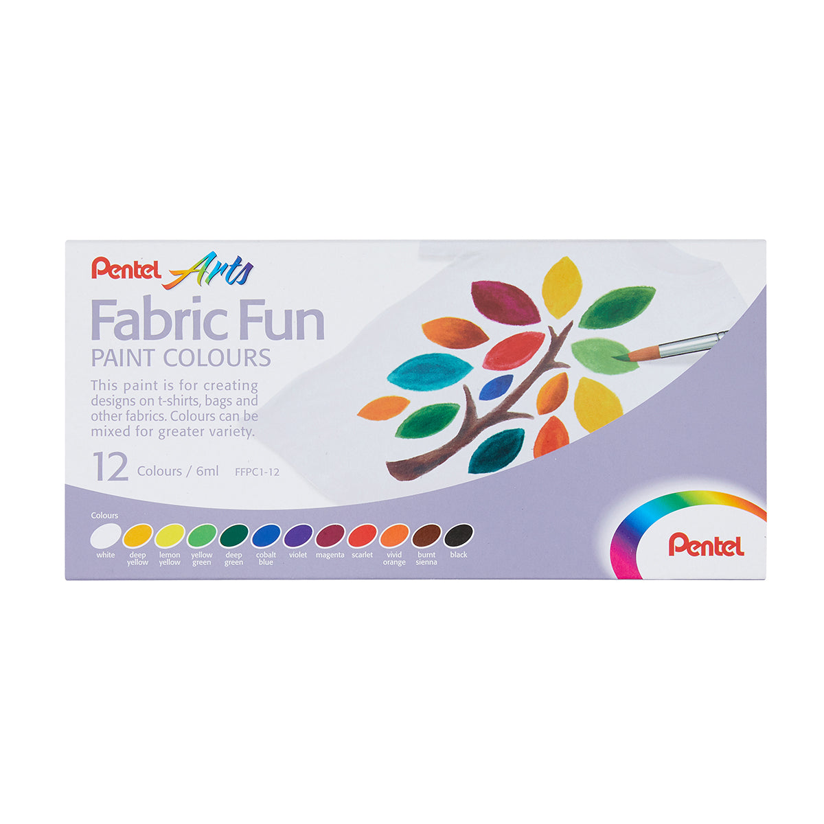 PENTEL Fabric Fun Paint Colour (12-colours Set)