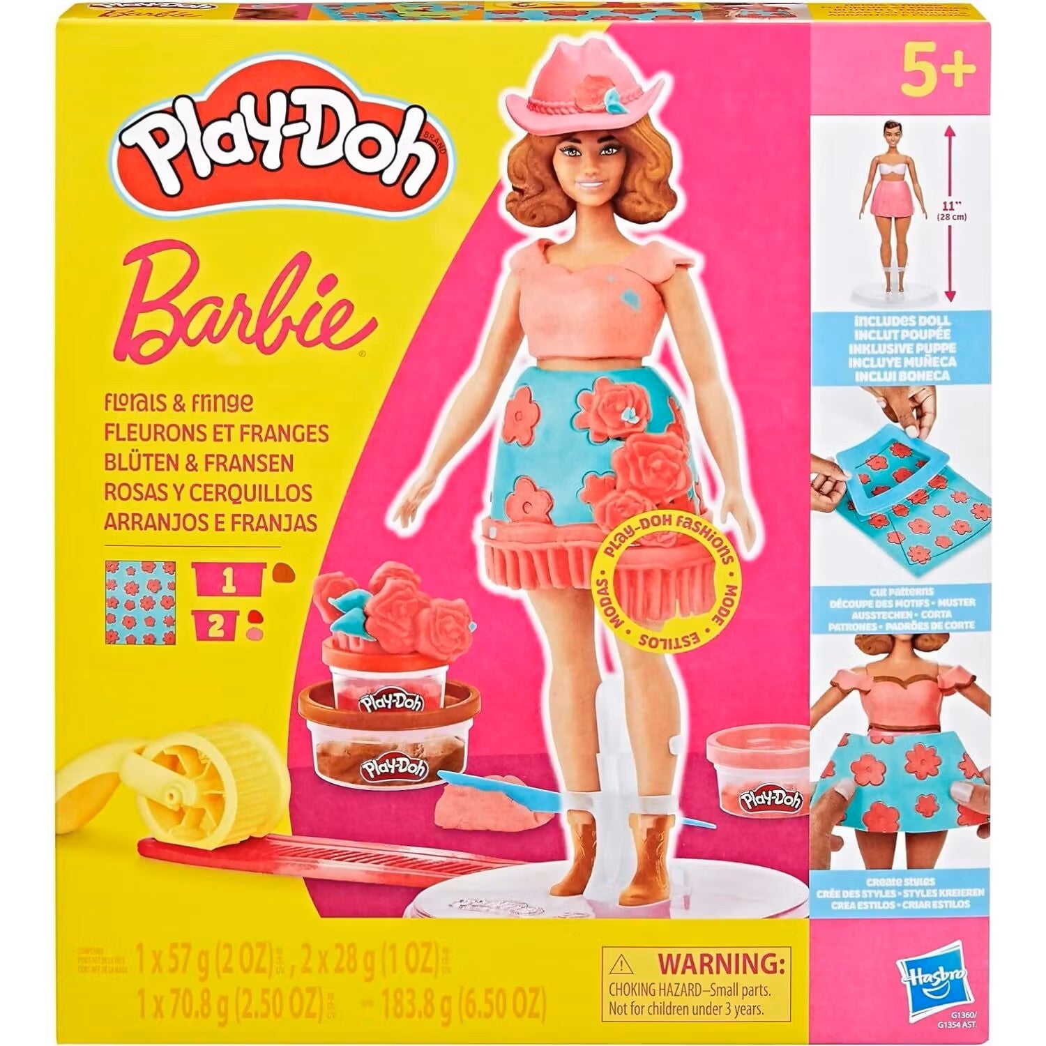 HASBRO PLAYDOH BARBIE FLORALS AND FRINGE DOLL SET