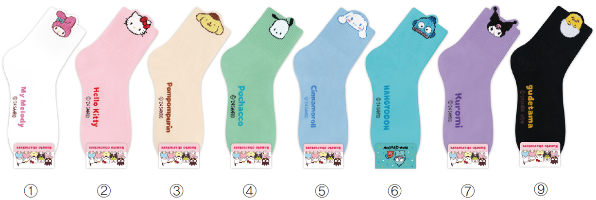 SANRIO CHARACTER LONG SOCKS - 7 KUROMI