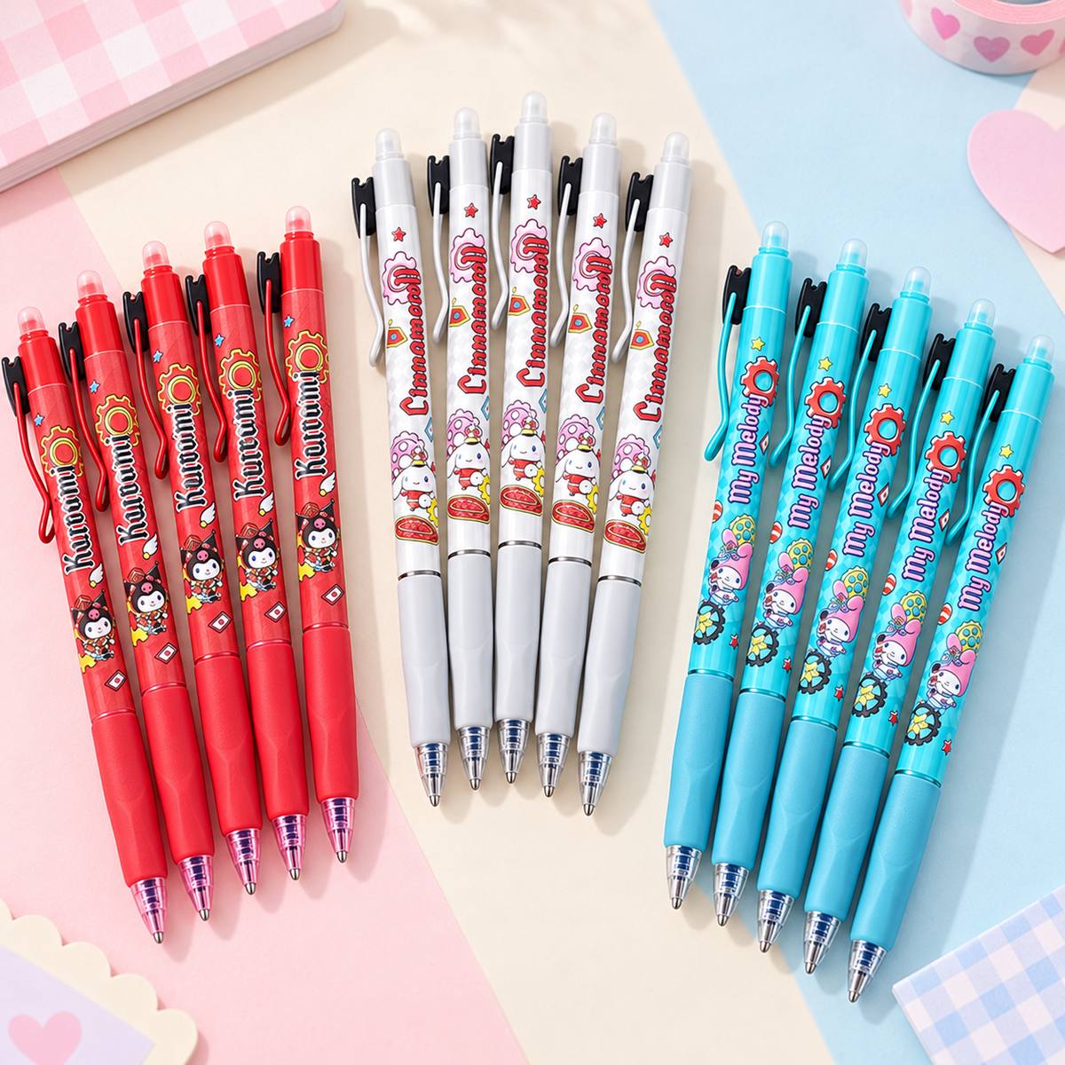  Sanrio Characters 0.5mm Erasable Gel Pen - 3 Assorted Designs 