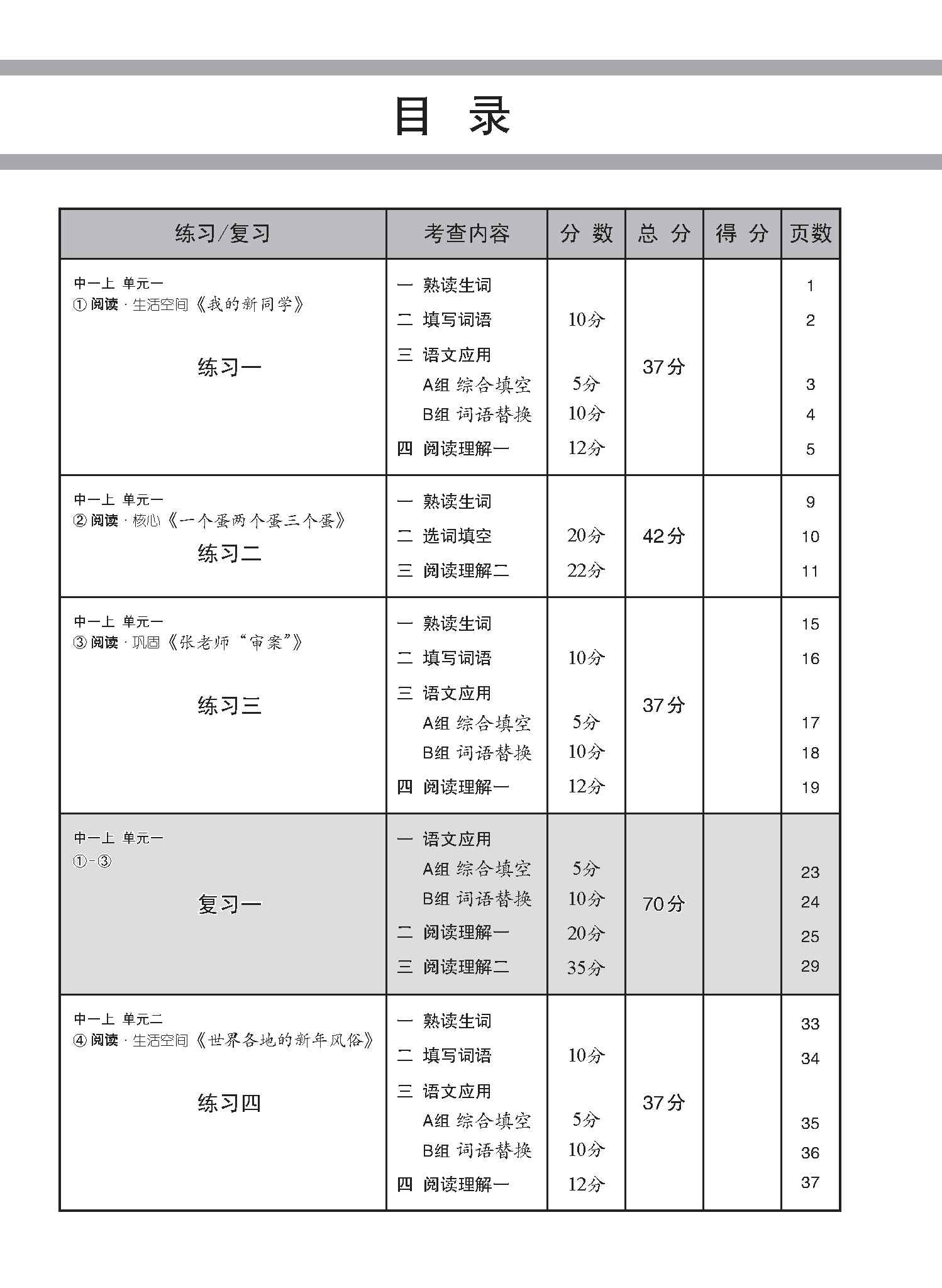 中学一年级G3华文每课必练 (一上) / Topical Lesson Practice For Secondary 1A [G3 Chinese]