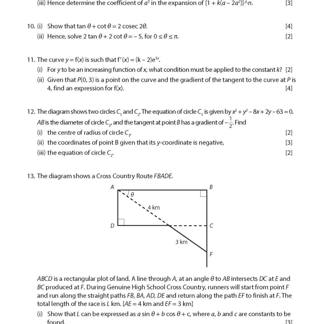 GCE O-Level / G3 Additional Mathematics Practice Papers with Full Solutions