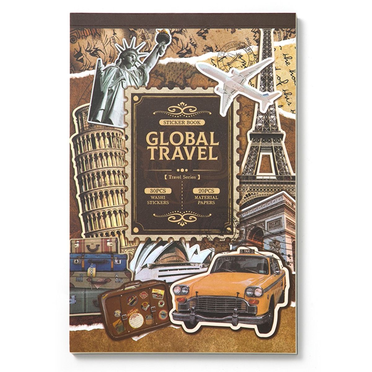 Scrapbooking Decoration Vintage Sticker Book, Travel 2407