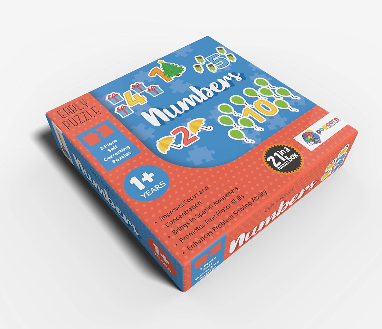 POPCORN GAMES AND PUZZLES NUMBERS 21 PUZZLES IN A BOX