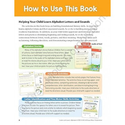 Grade K: Listen and Learn: Alphabet Workbook