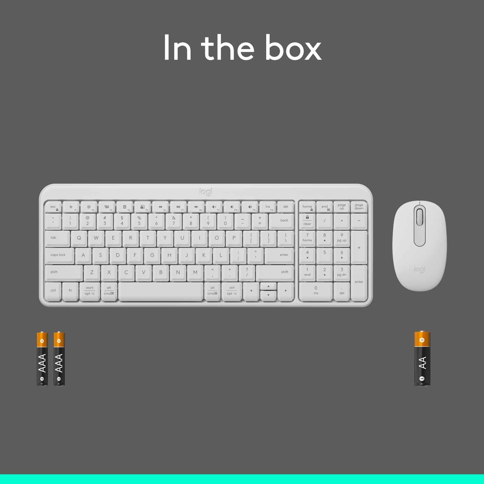 Logitech MK250 Bluetooth® Compact Keyboard Mouse - White