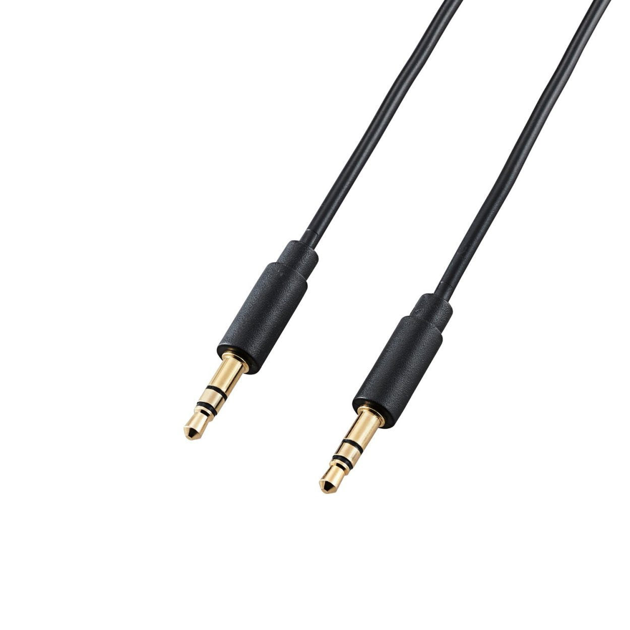 Elecom DH-MMCN20 Stereo Mini Plug, Audio Cable, Ultra-fine Slim Connector, Gold Plated, Black, 6.6 ft (2 m)