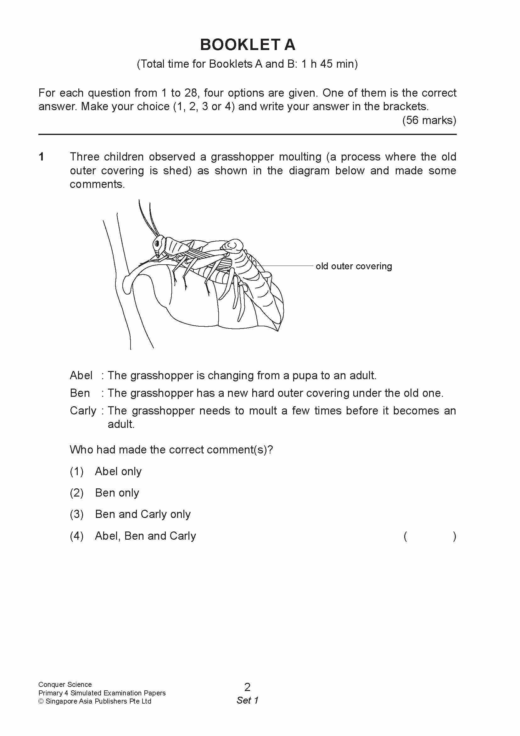Conquer Science Primary 4 – Simulated Examination Papers