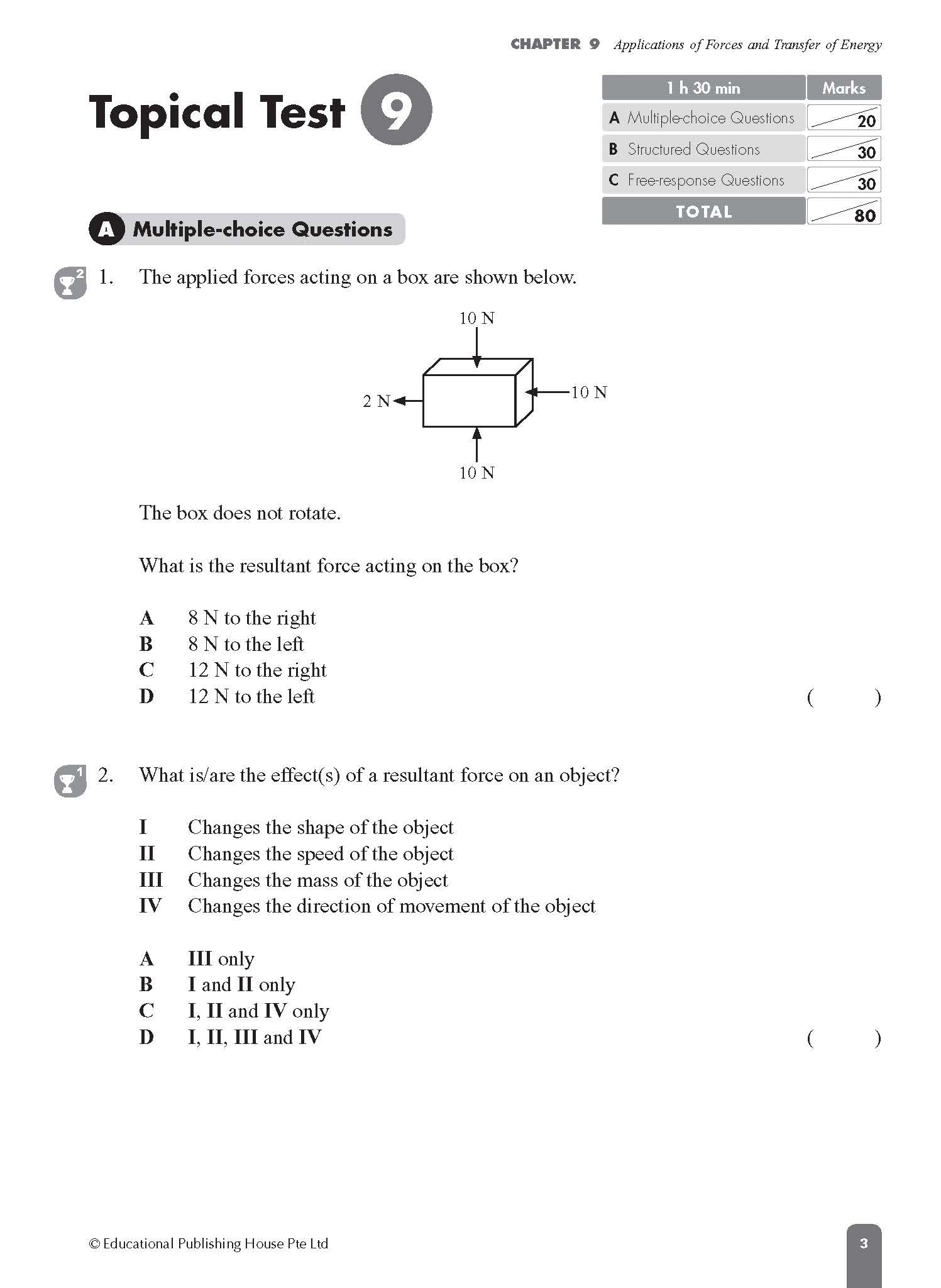 Secondary 2A/G3 Science Fast Forward Topical Tests
