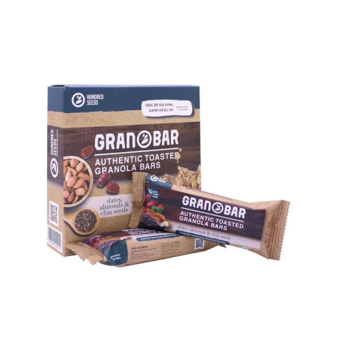 Hundred Seeds Granobar Box of 5 Dates Almond Cashews