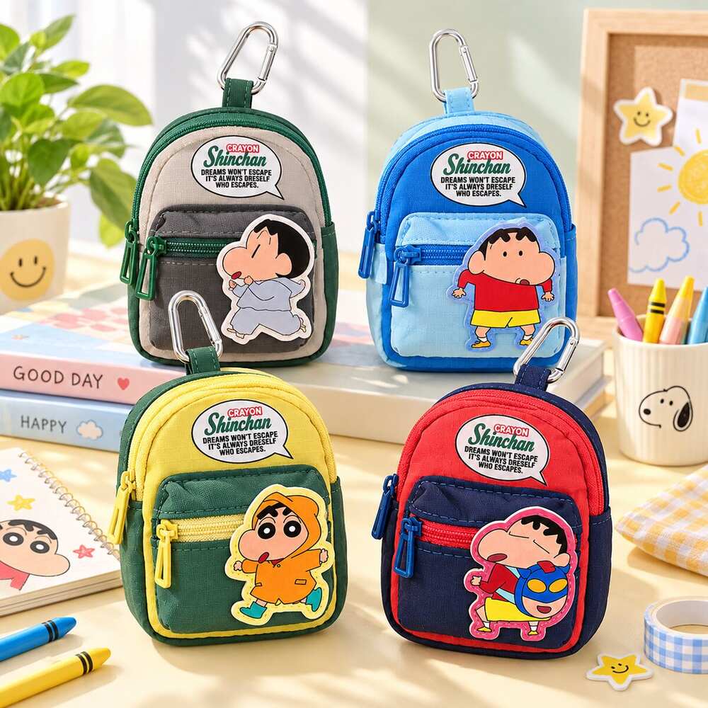  Crayon Shinchan Mini Bag With Carabiner – 4 Assorted Design 